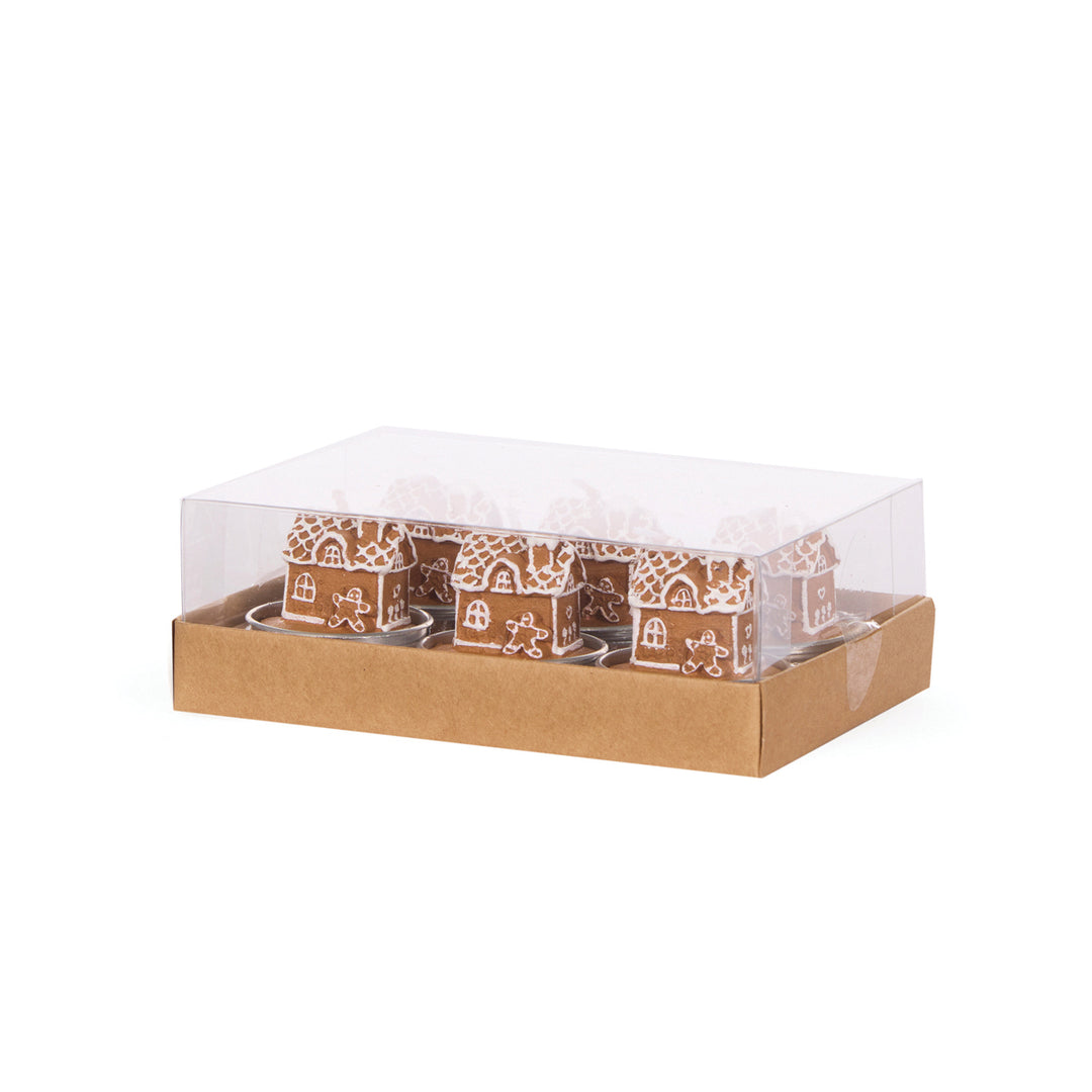 6/Pk Gingerbread House T/Lights 13.7 x 9 x 5 cm