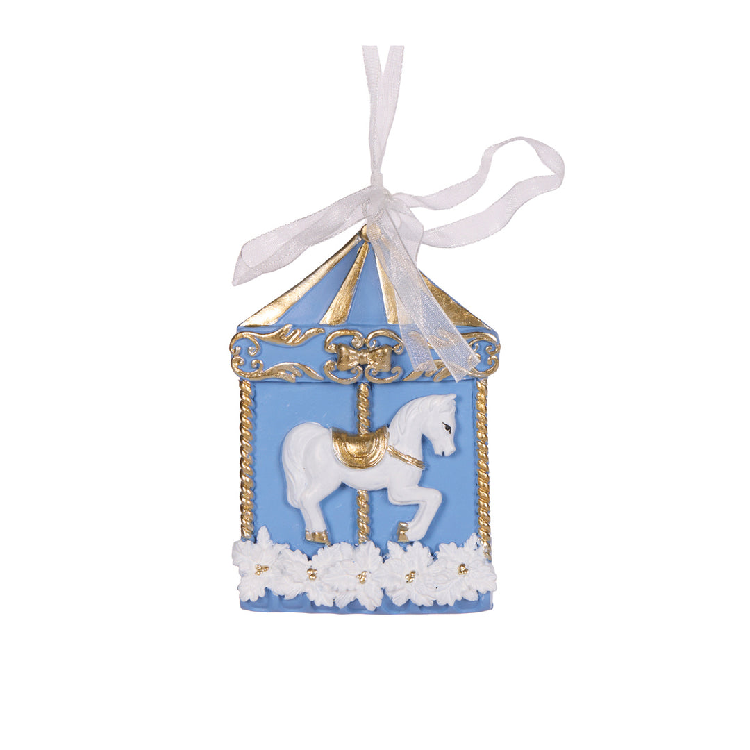 Blue And White Carousel Ornament 6 x 1.5 x 9 cm