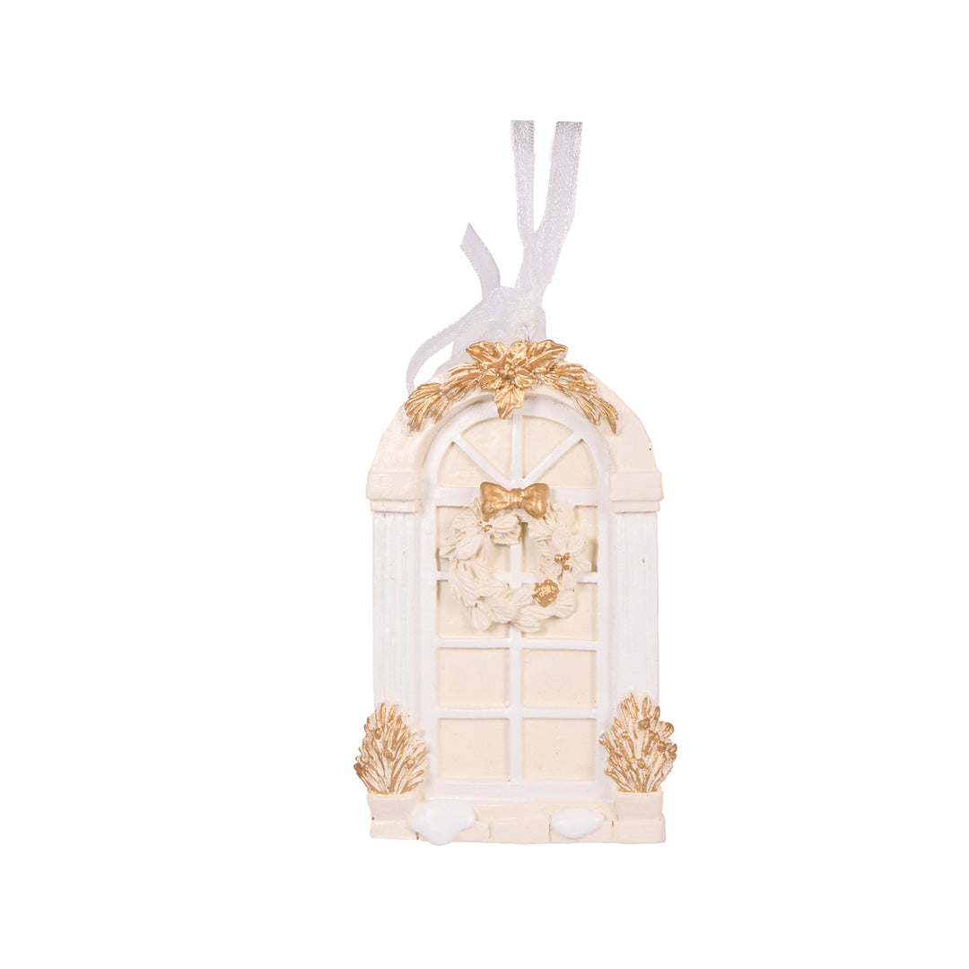 Ivory And Gold Door Ornament 6 x 1.5 x 9 cm