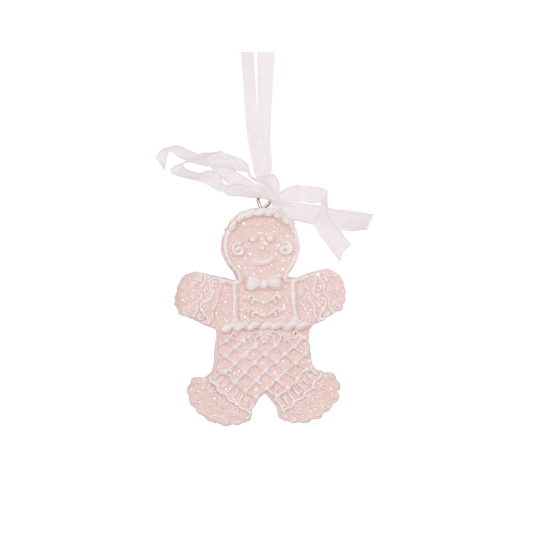 Pink Gingerbread Man Hanging 6.5 x 1.5 x 8.5 cm