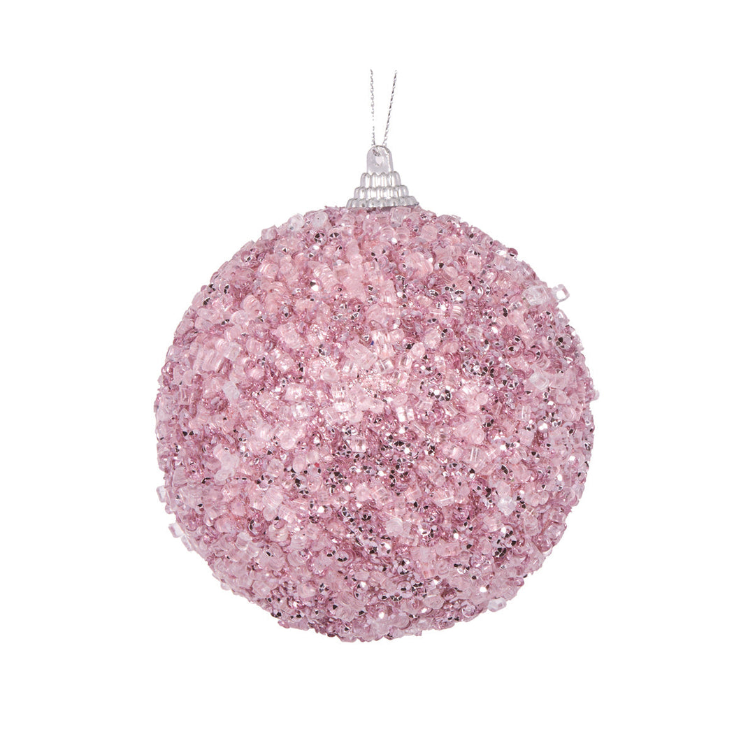 Pink Crystals Bauble 10 cm Dia