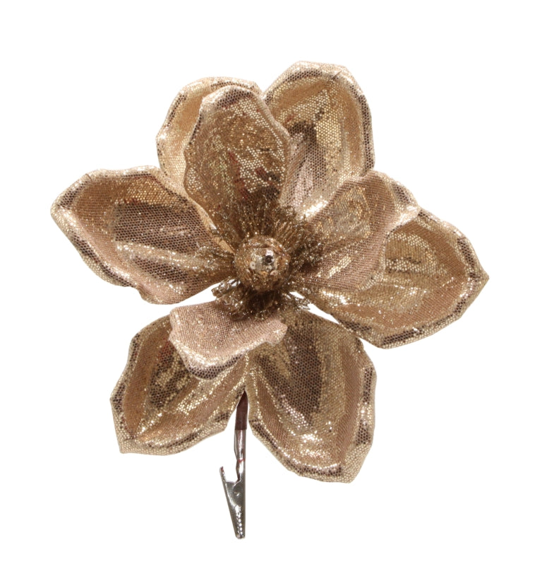 Gold Clip On Magnolia 25cm