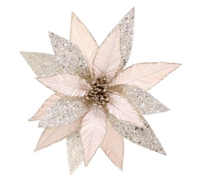 Poinsettia Clip Pink Champagne 32cm