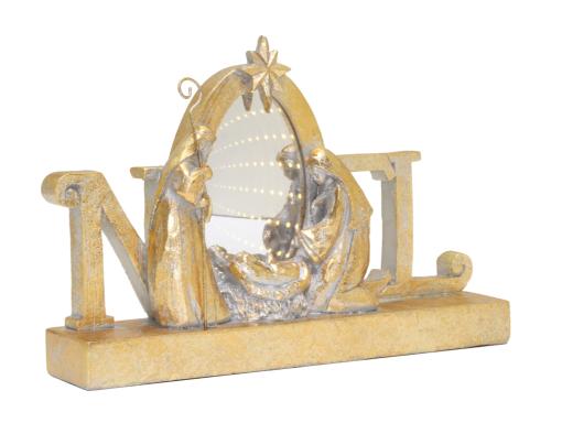 Nativity Infinity Mirror Noel Gold 26cm
