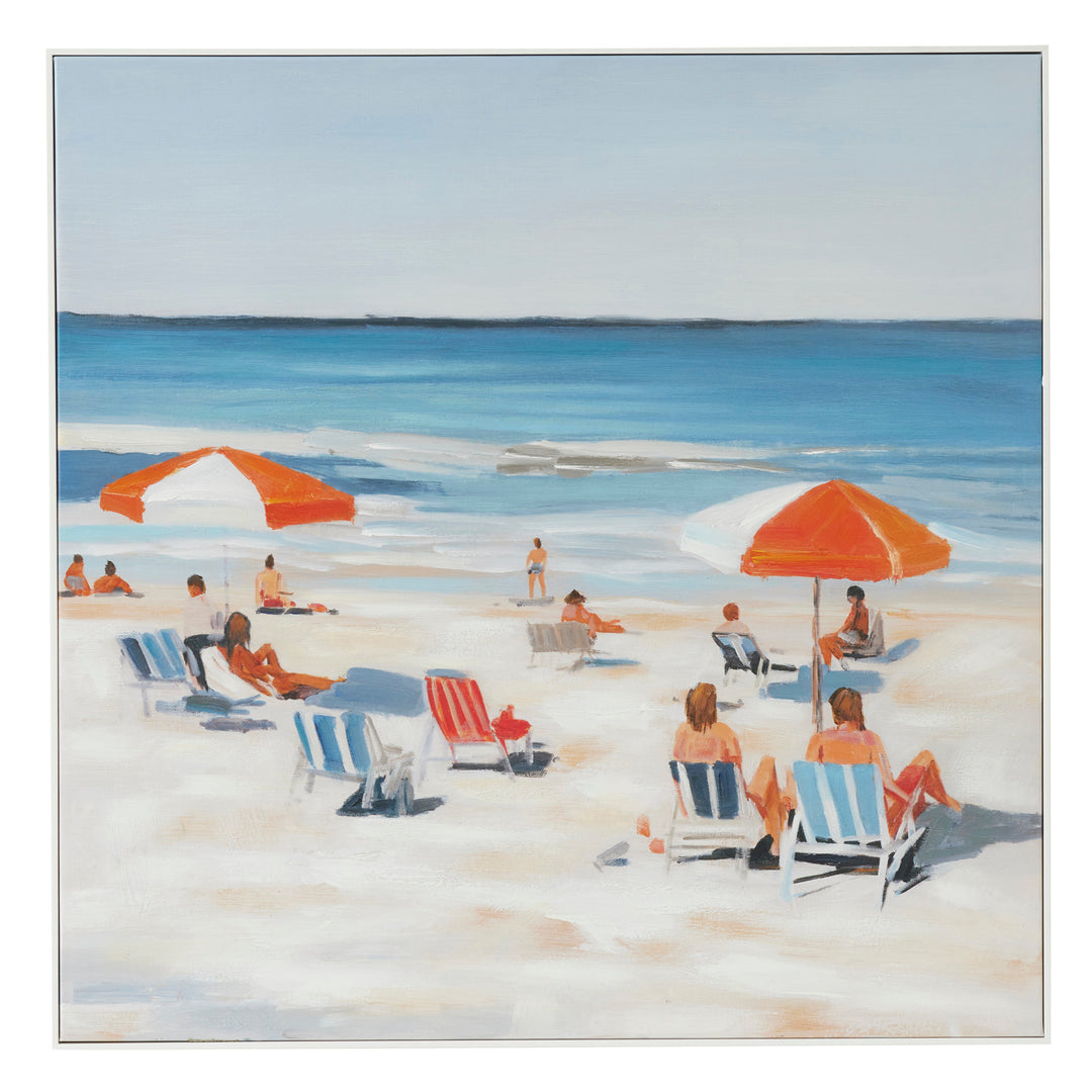 Somers Wht Frame Oil Painting 100x100cm