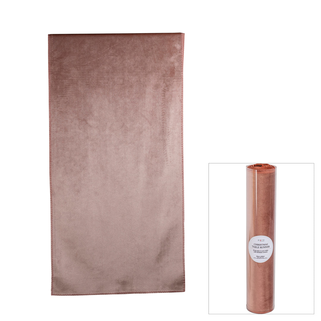 Luxe Velvet Table Runner 200Cm Dark Pink
