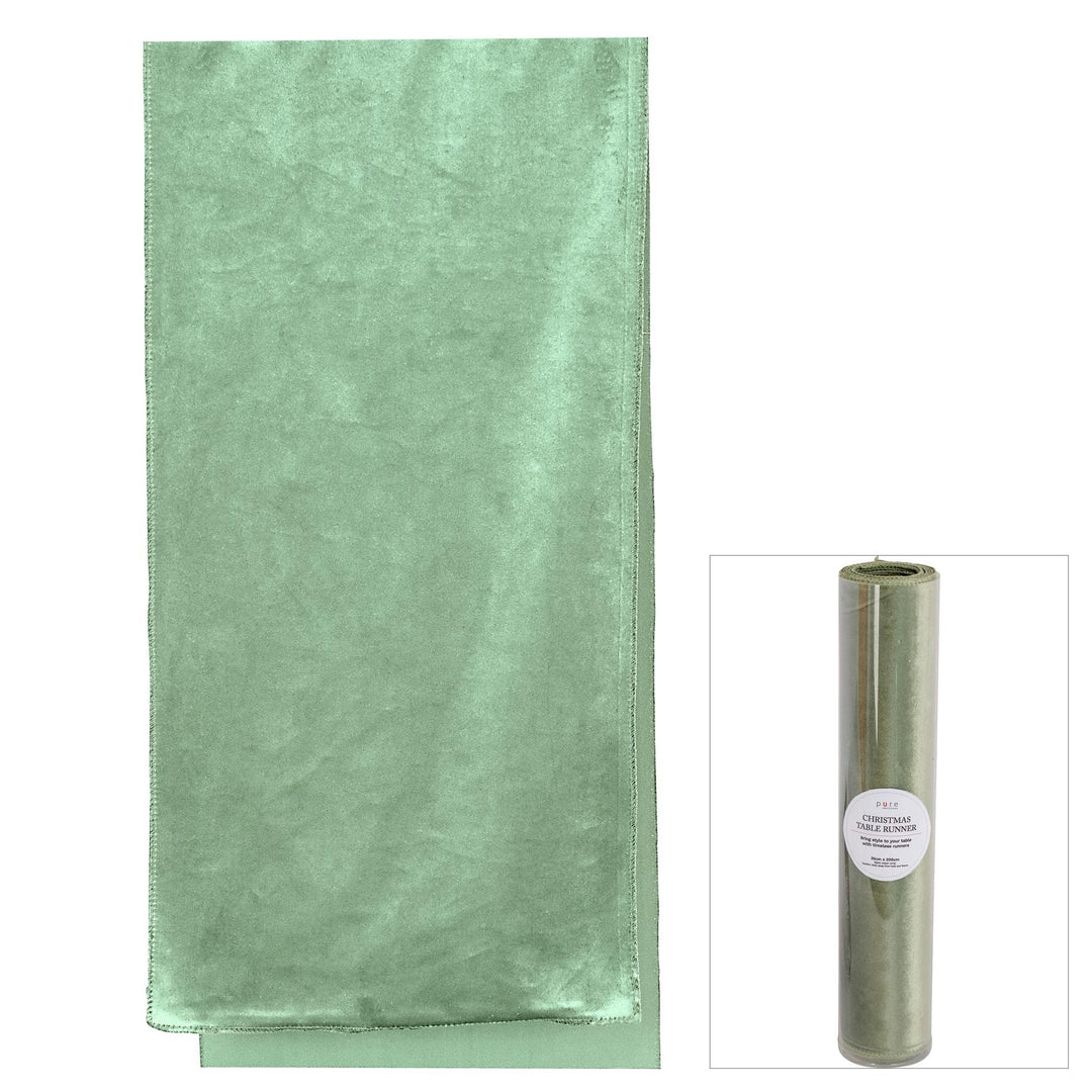 Luxe Velvet Table Runner Mint 200cm