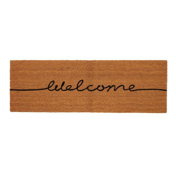 Welcome Script PVC Blk Coir Mat 40x120cm