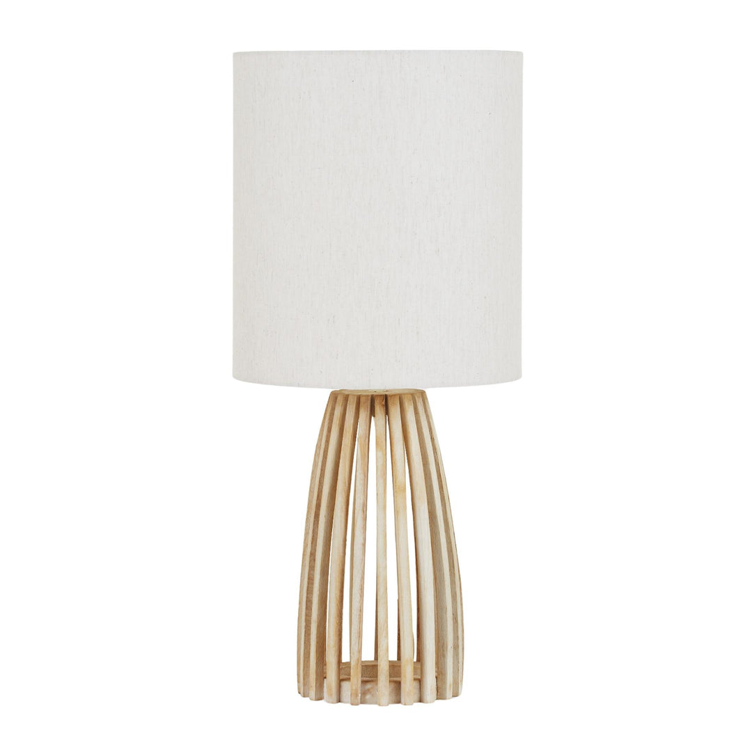 Lido Wood Table Lamp 33x74cm Wht Wsh/Nat