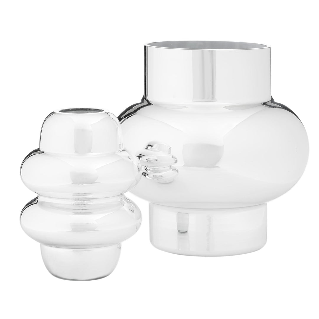 Gallium Glass Metallic Vase L 27x27x27cm