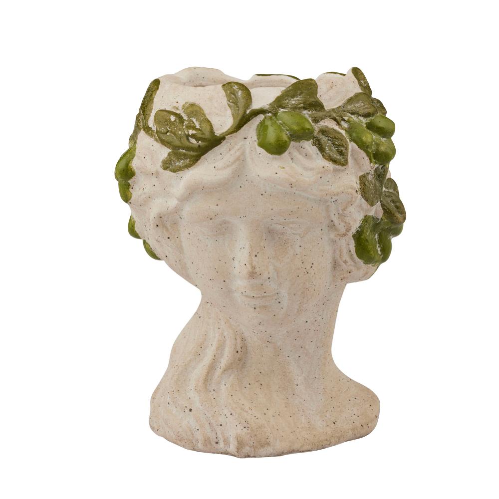 Olive Ceramic Pot 14.5x20cm Nat/Green