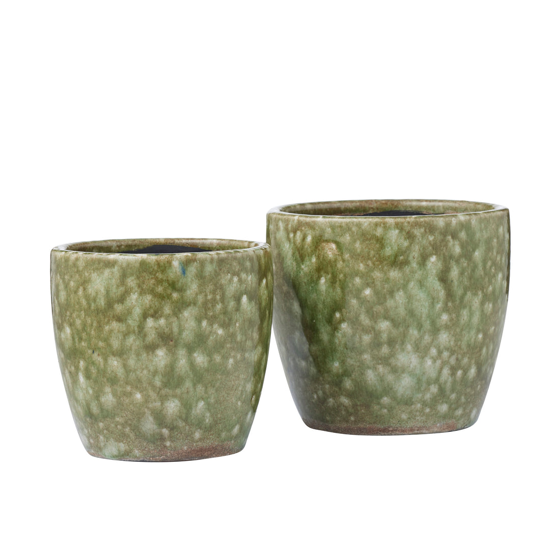 Smyth Cer Pot Olive Lge 19x19x17cm