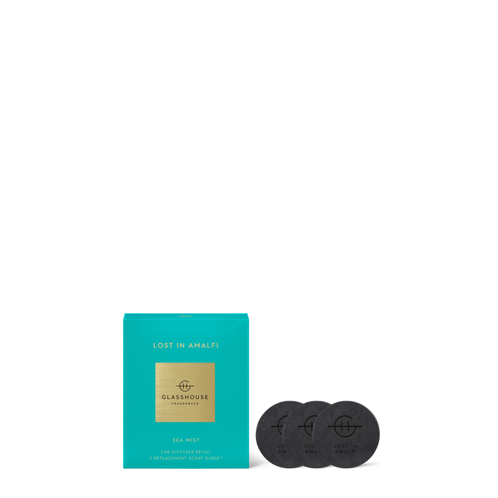 Glasshouse Fragrances Car Diffuser Collection Lost in Amalfi 3 Replacement Scent Disks
