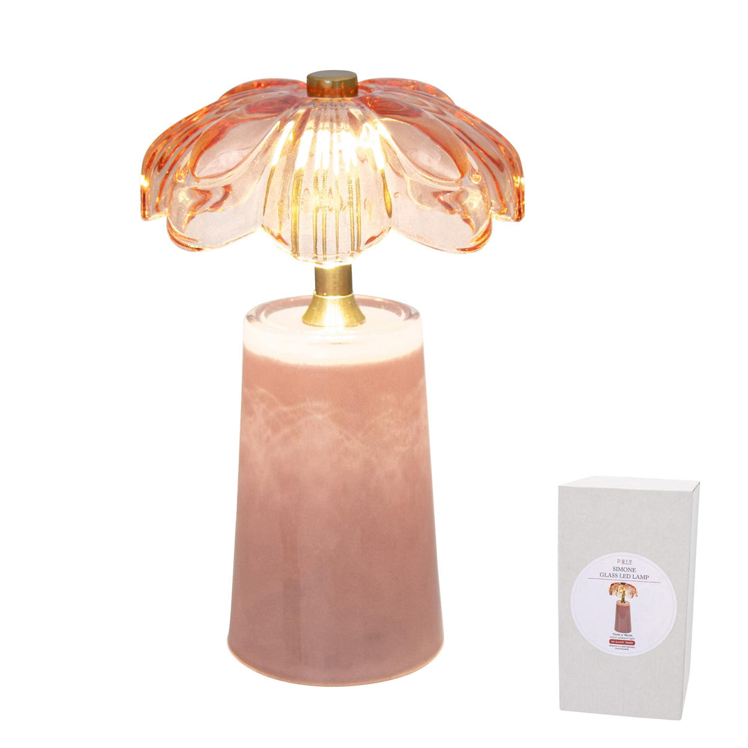 Simone Glass Led Table Lamp Musk