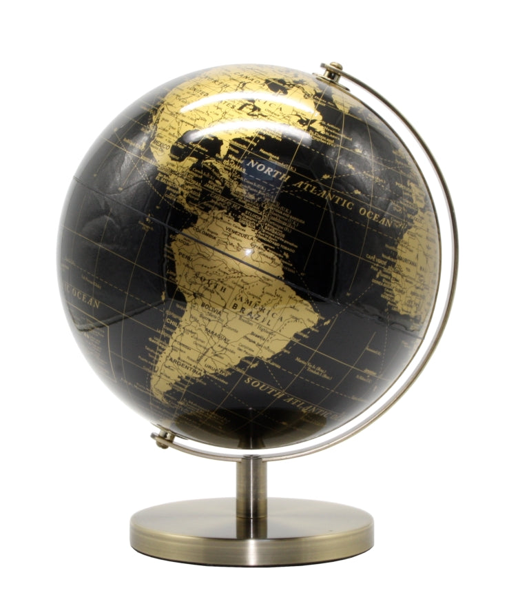 Atlas World Globe Black Gold 25cm