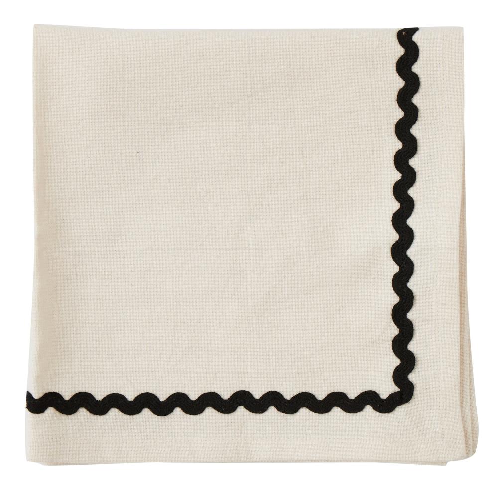 Orla S/4 Cotton Napkins 40cm Ivory/Black