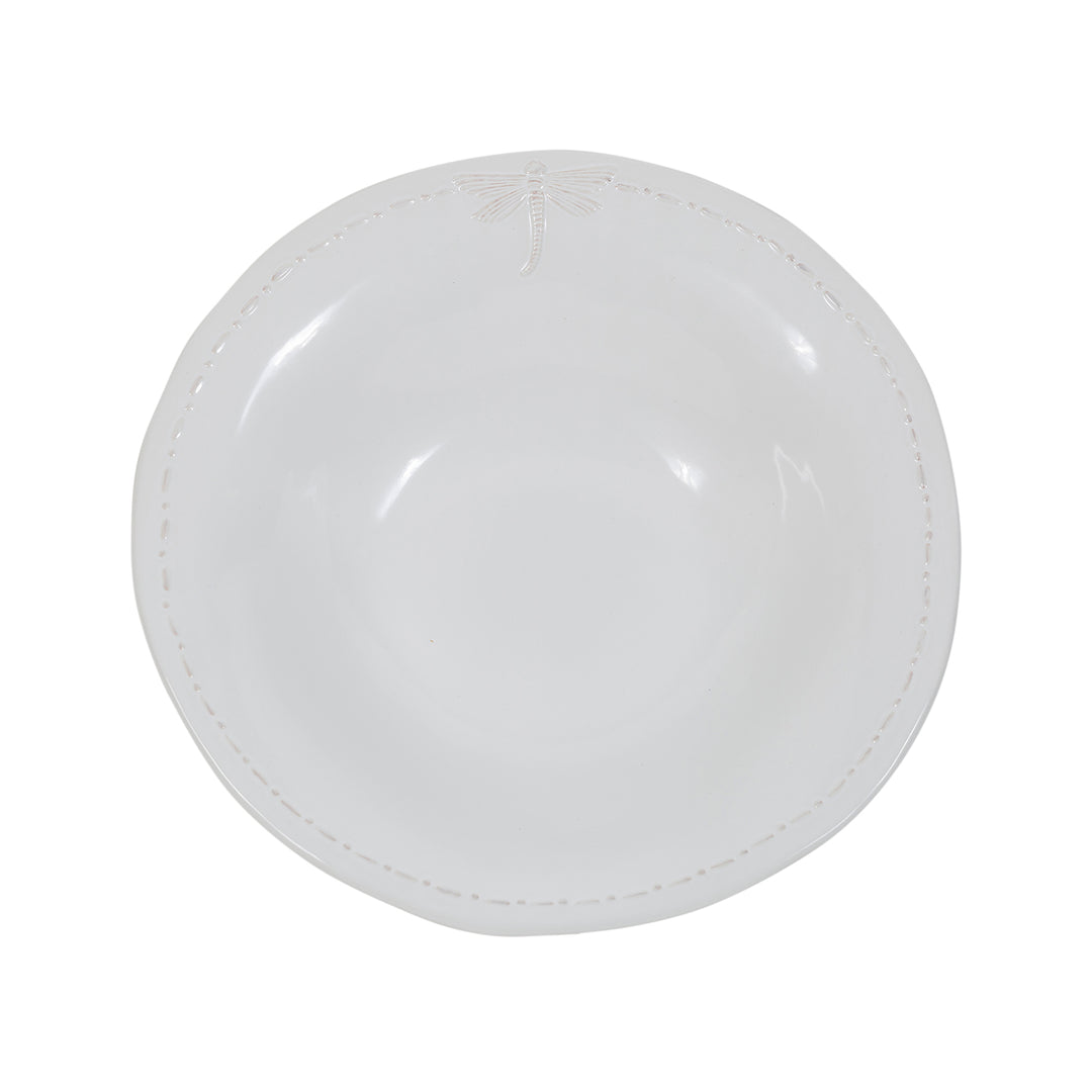 Dragonfly White Salad Bowl Small
