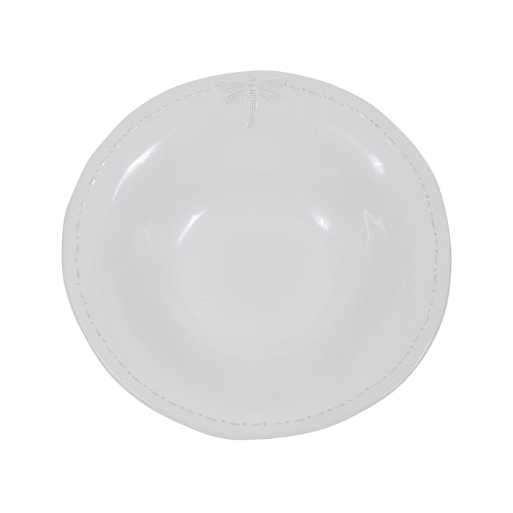 Dragonfly White Salad Bowl Small