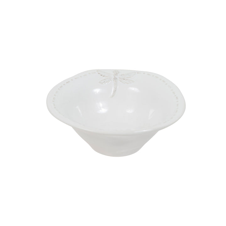 Dragonfly White Salt Bowl