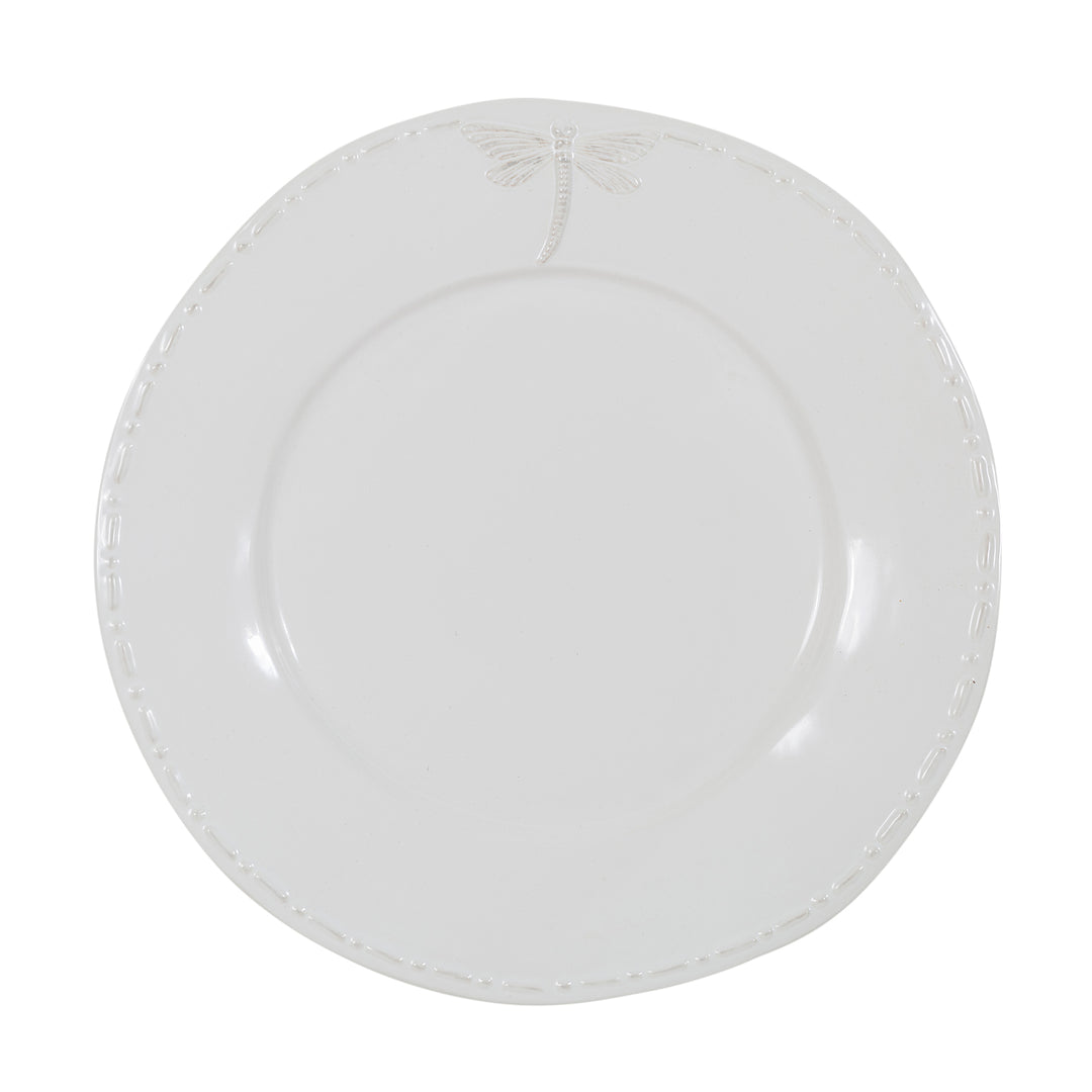 Dragonfly White Dinner Plate