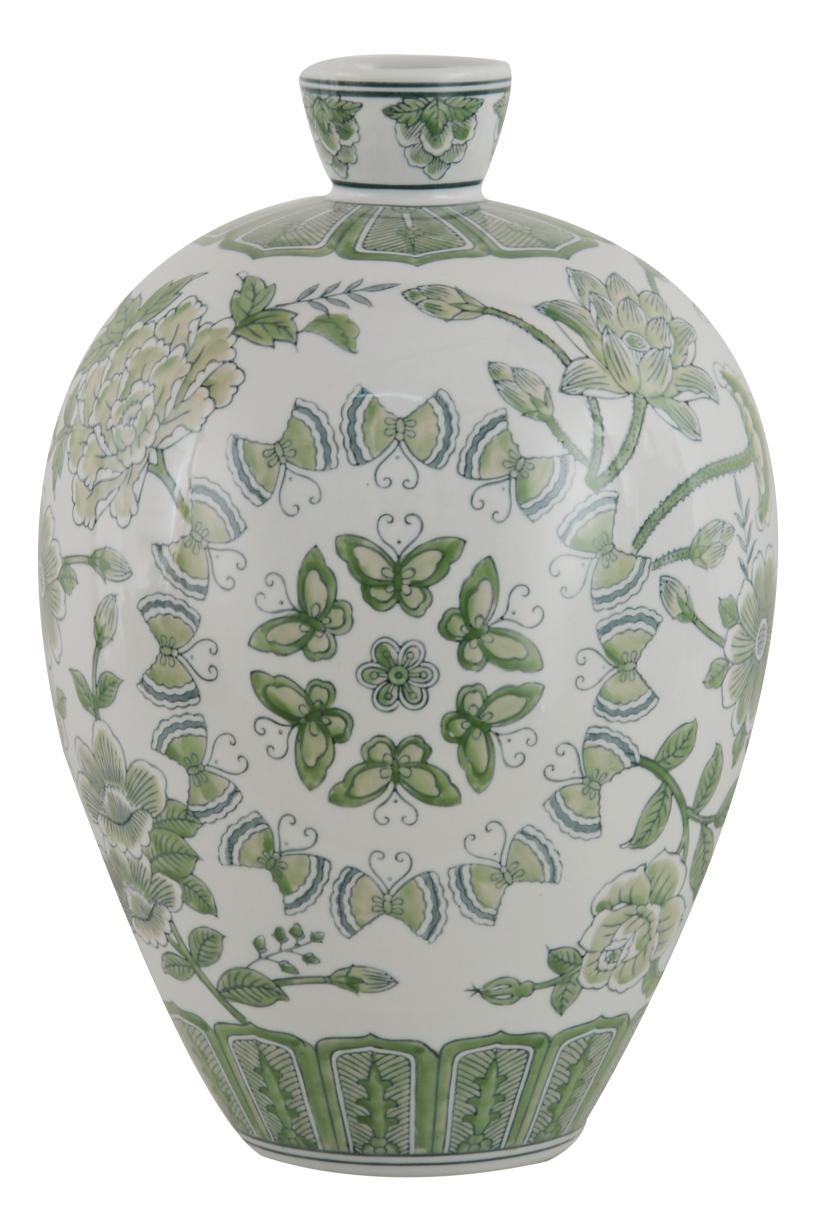 Butterfly Round Vase Green 38cm