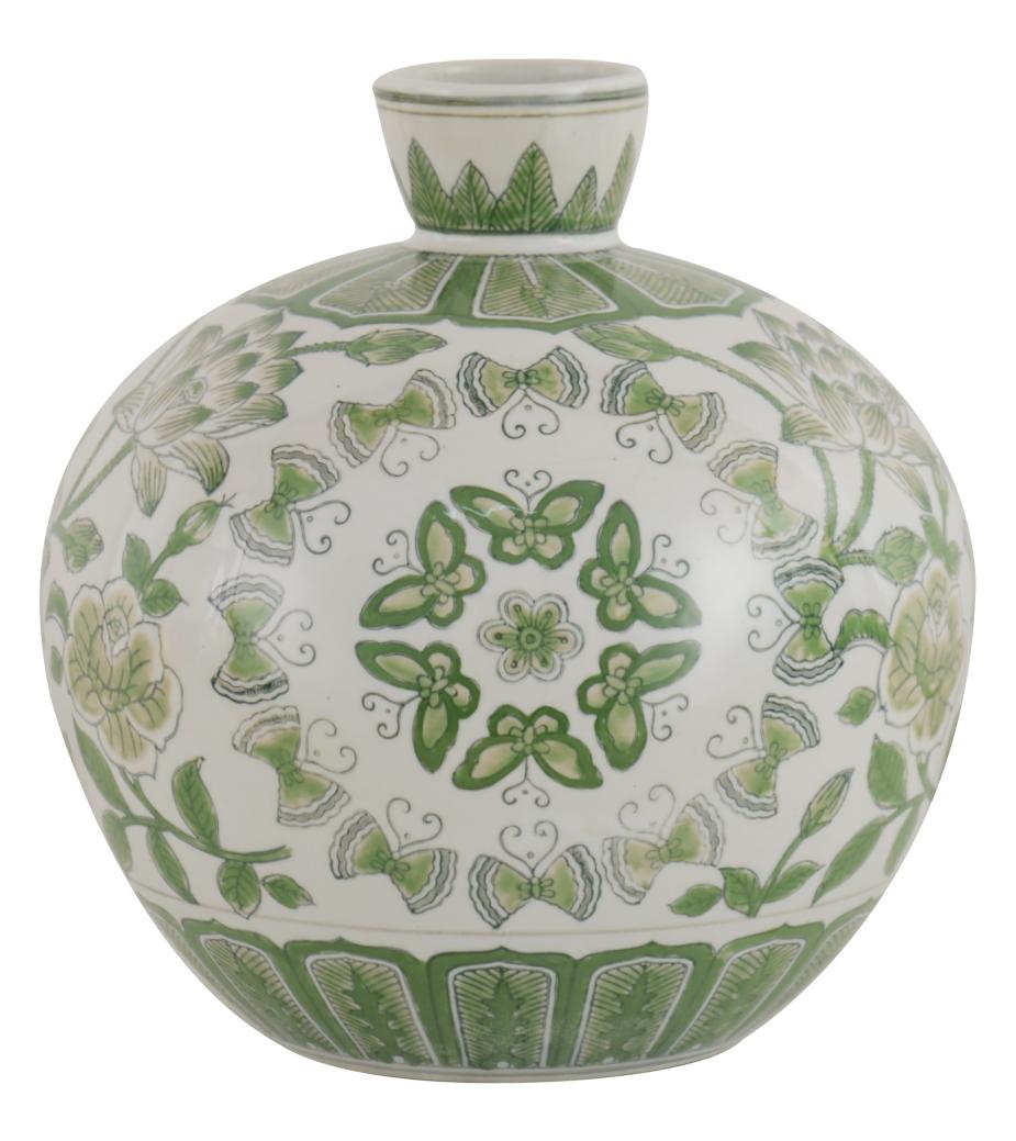 Butterfly Round Vase Green 28cm