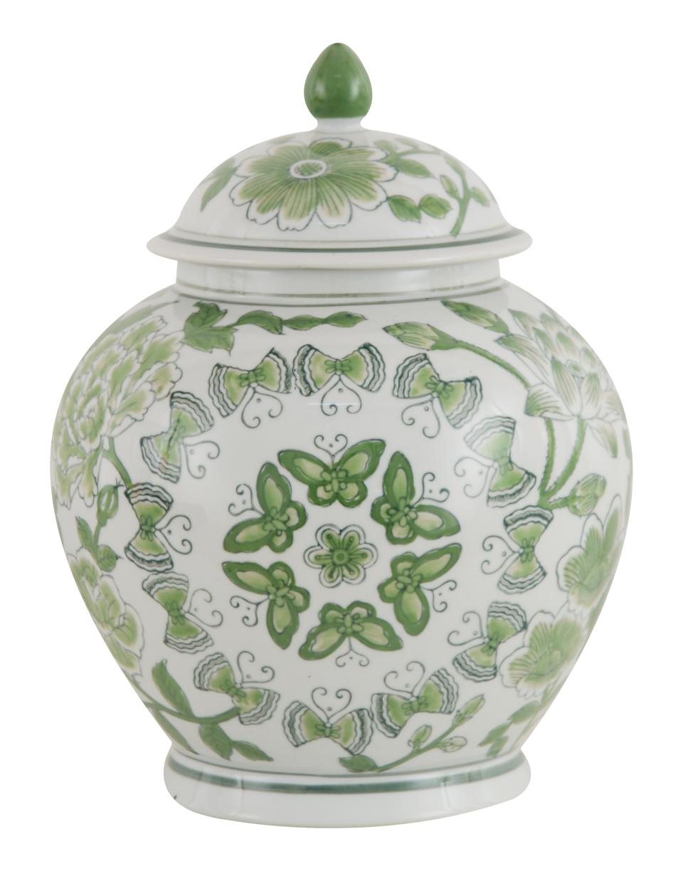 Butterfly Ginger Jar Green 30.5cm