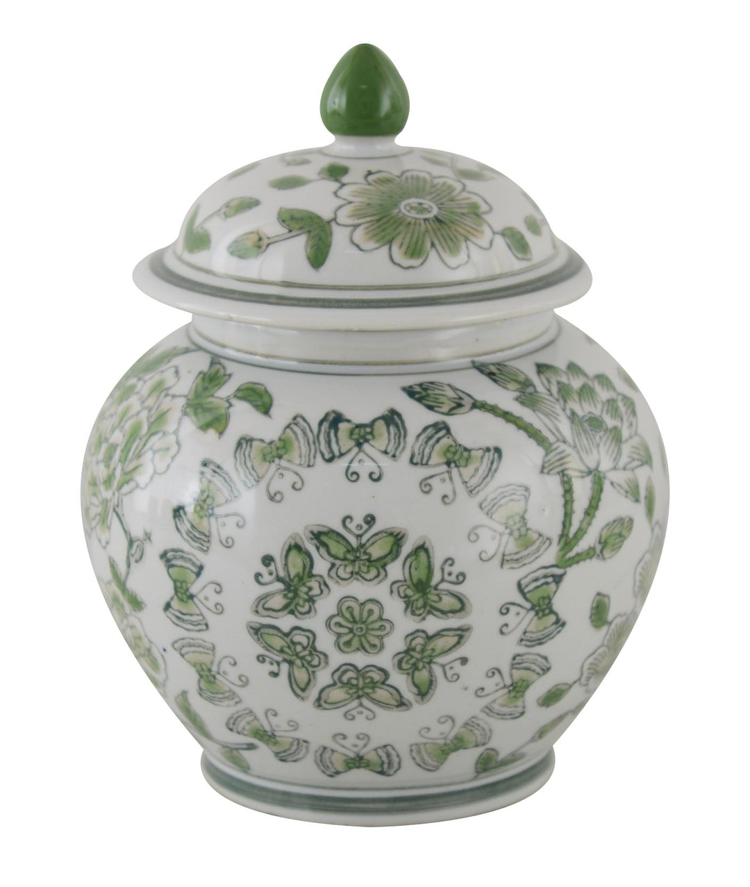 Butterfly Ginger Jar Green 20cm