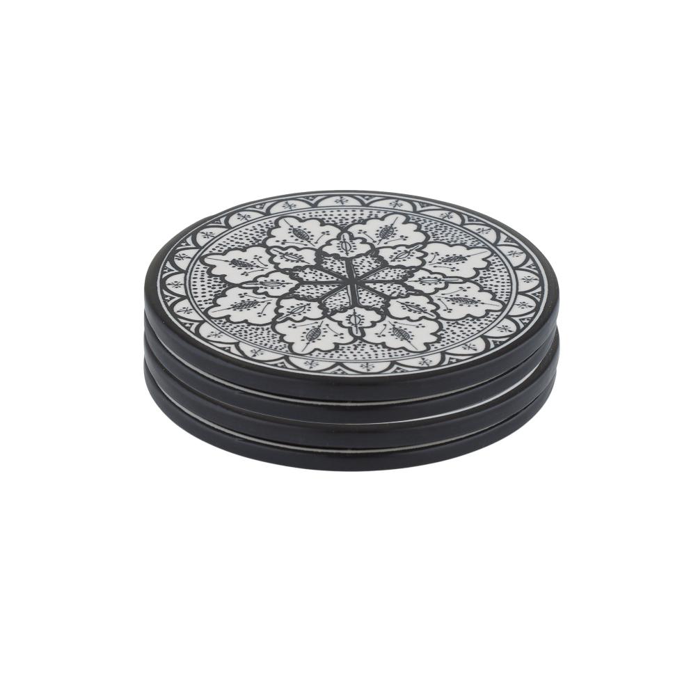 Aleah S/4 Coasters 10cm Black Ceramic