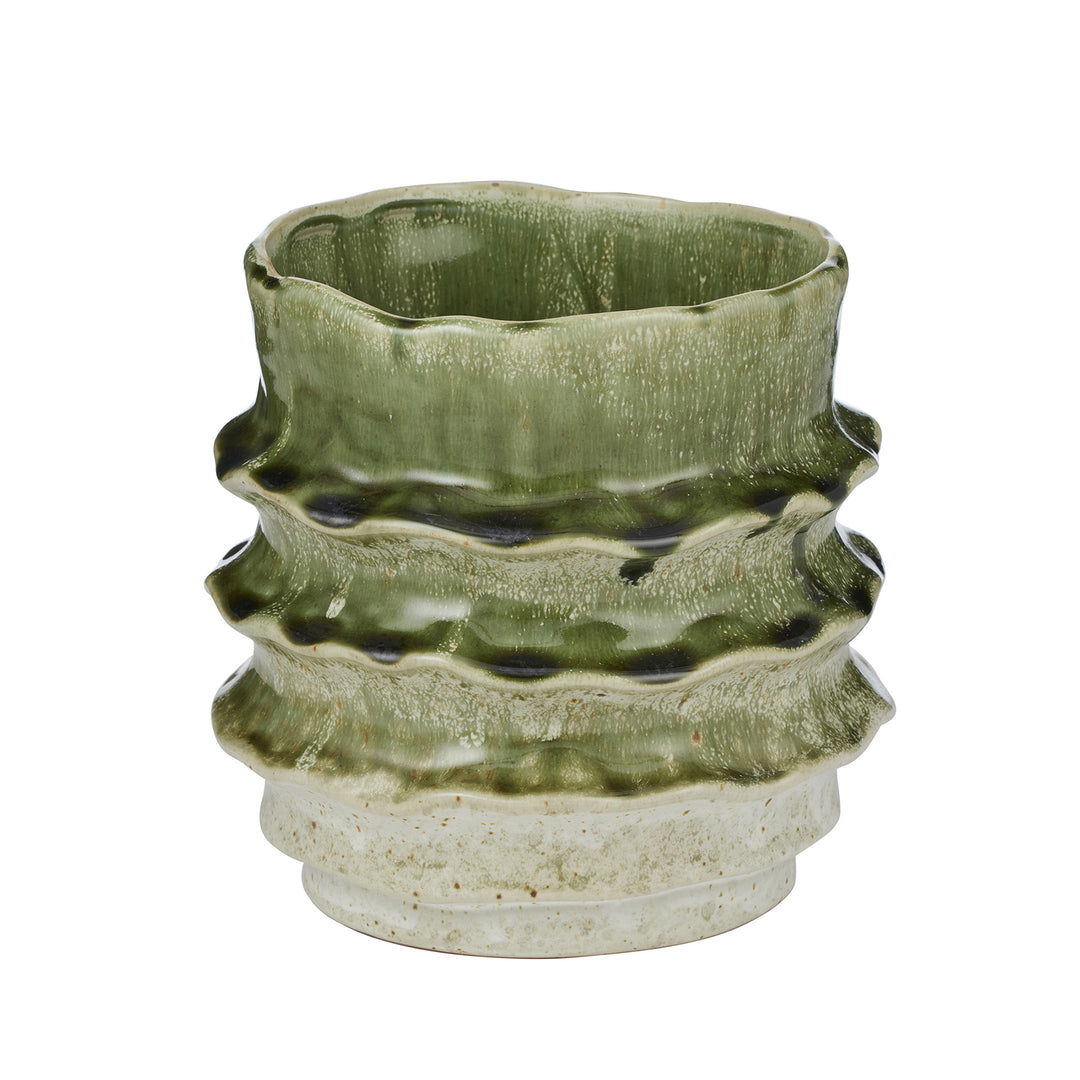 Urna Ceramic Pot 17x17cm Olive
