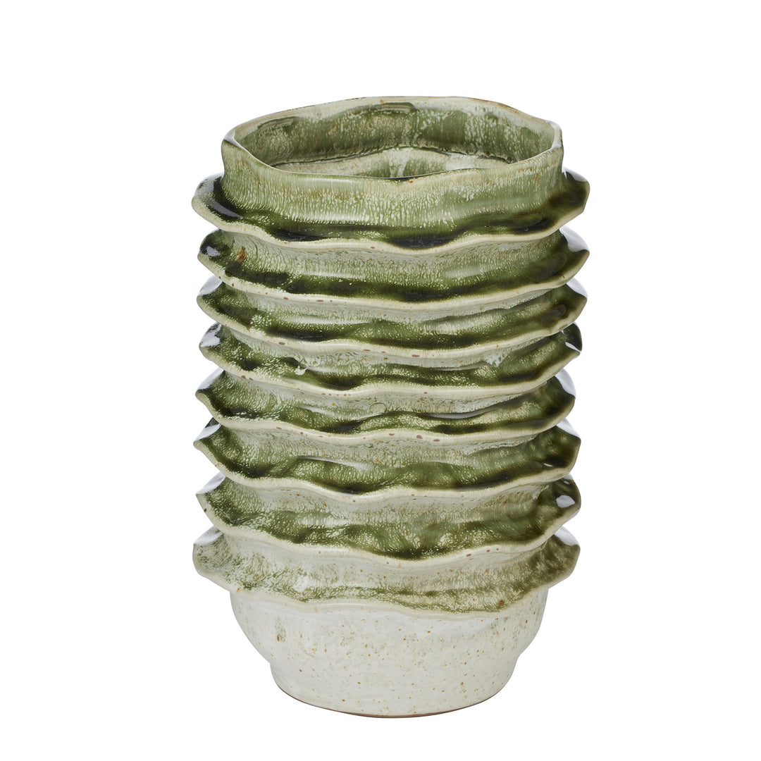 Urna Ceramic Vase 16x23.5cm Olive