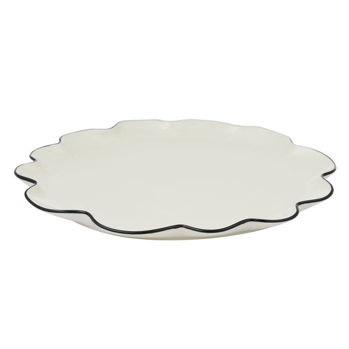 Winslow Ceramic Plate 35x2cm Ivory/Black