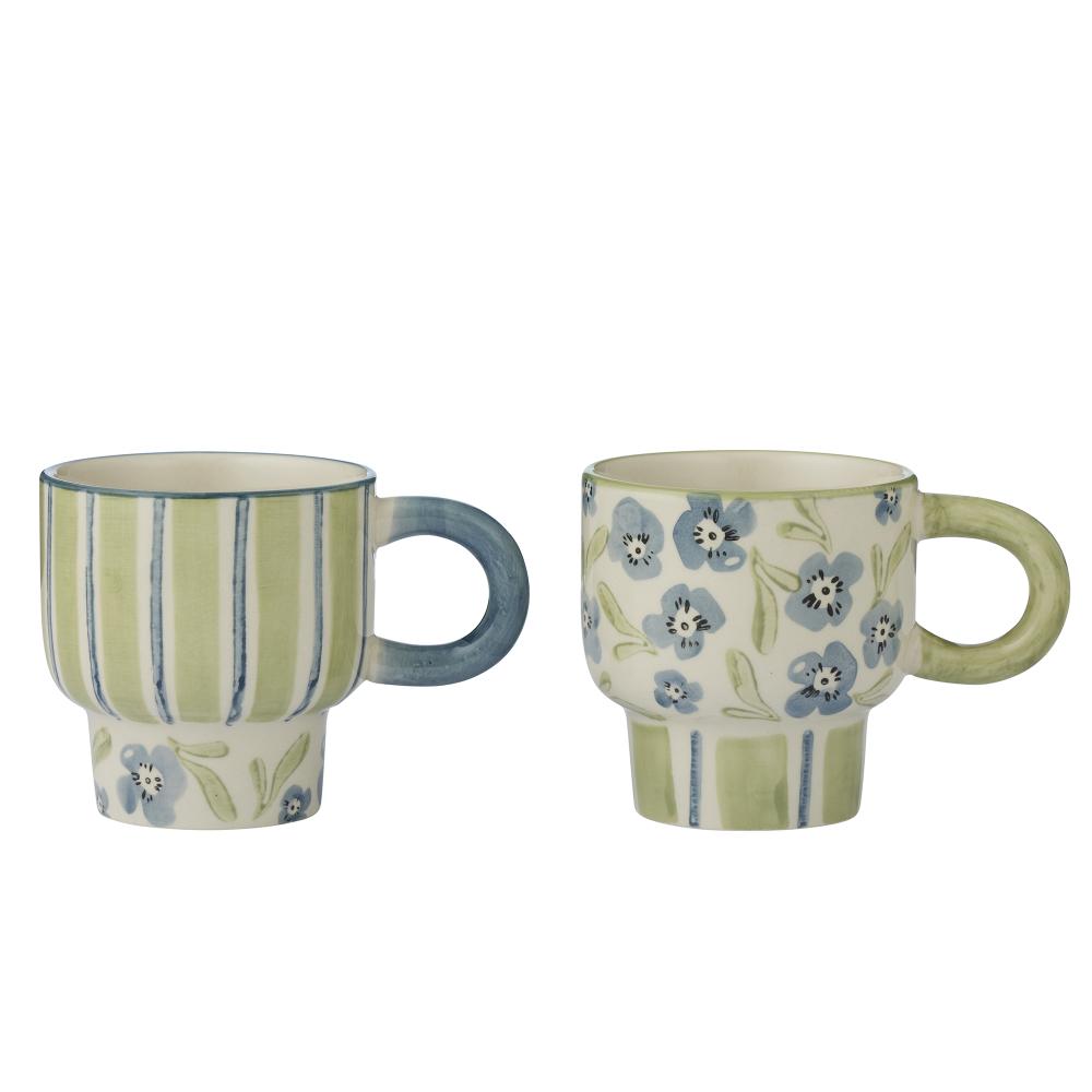 Olga Mug 14.5x9.5cm Blue/Olive Asst Ceramic