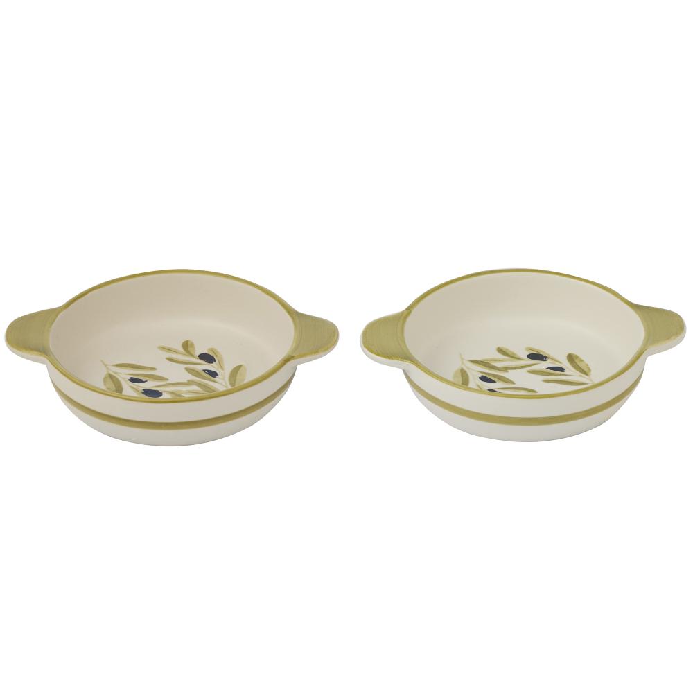 Oamra S/2 Dish 18.5x15x5cm Olive Ceramic