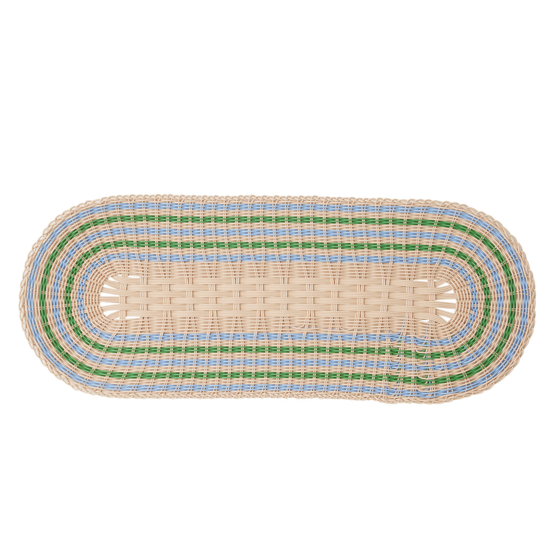 Padua PP Woven Runner 35x90cm Nat/Sky/Gn