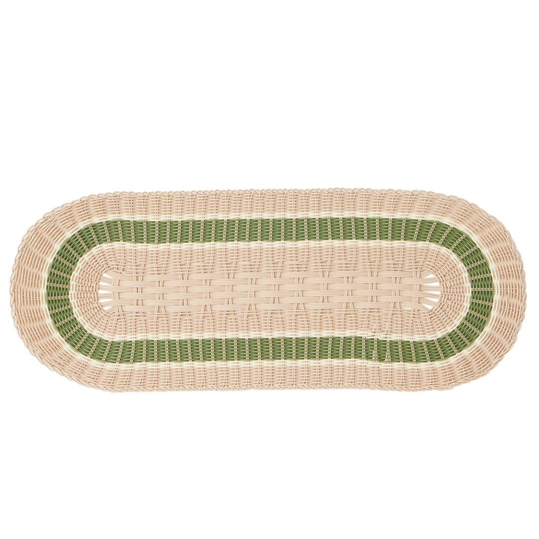Ostuni PP Woven Runner 35x90cm Nat/Olive