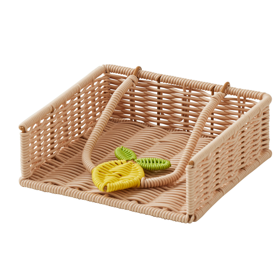 Citron Woven Napkin Holder 18x18x6cm