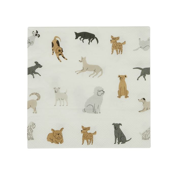 Woofers 20pk 3 Ply 33cm Napkin White/Nat