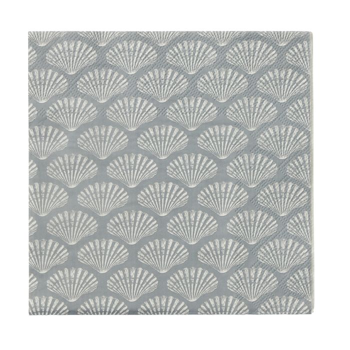 Seashells 20pk 3 Ply 33cm Napkin Denim