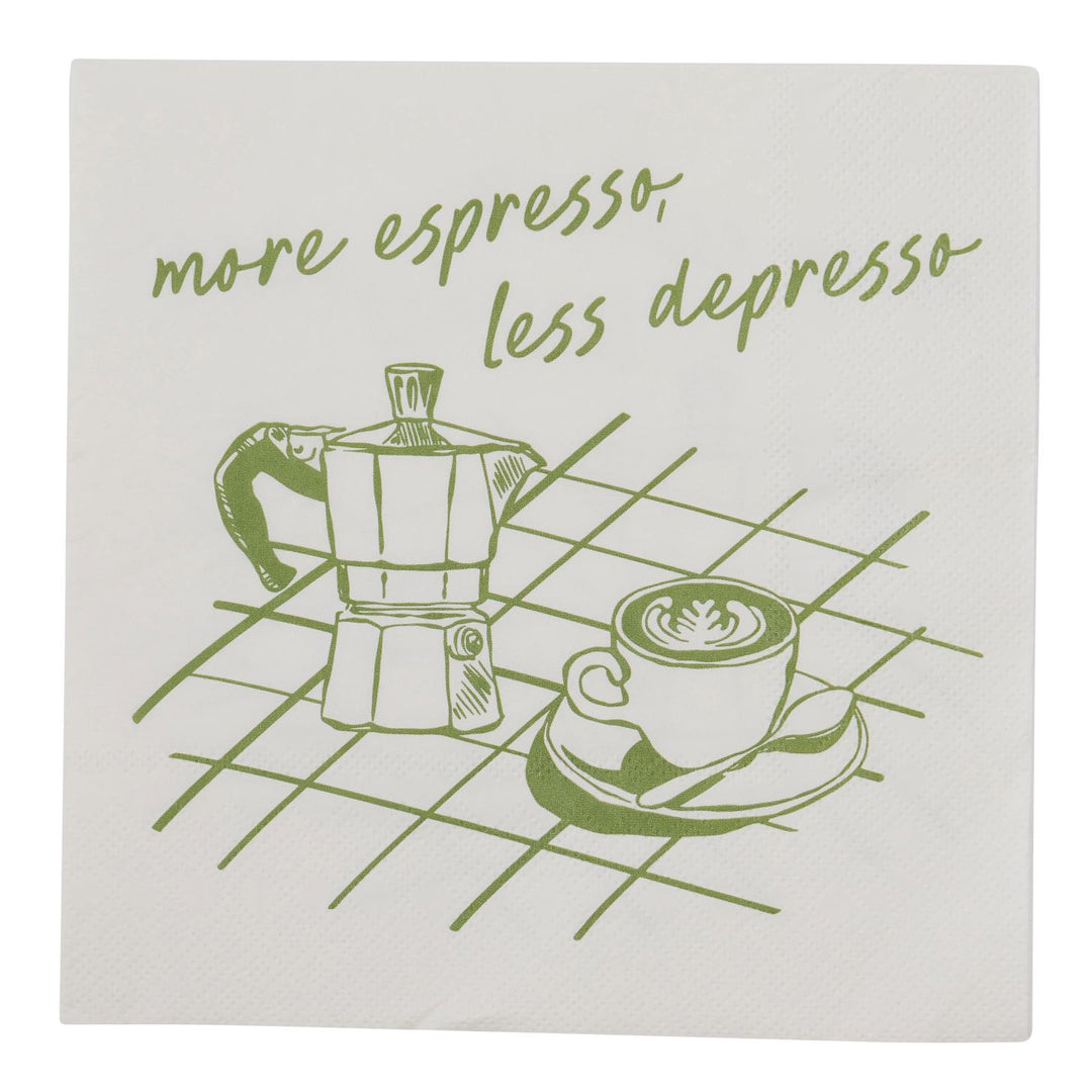 More Espresso 20pk 3 Ply 33cm Napkin Grn
