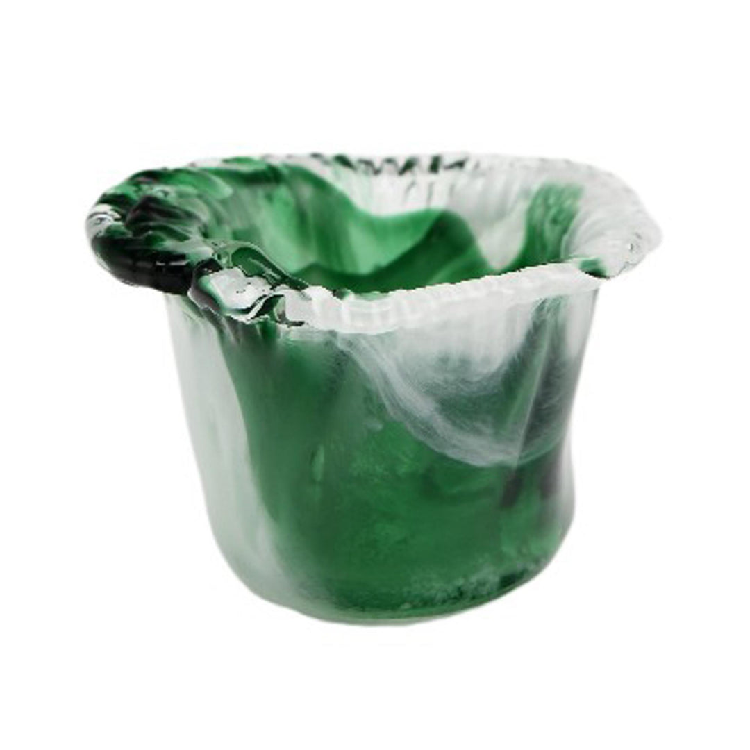Jarman Green White Glass Pot Sml