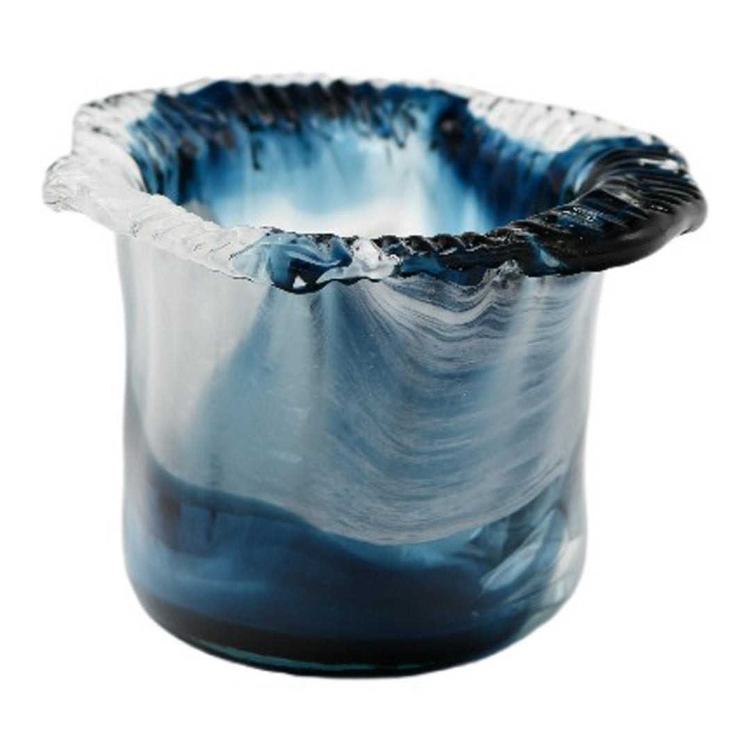 Karver Blue White Glass Pot Lge