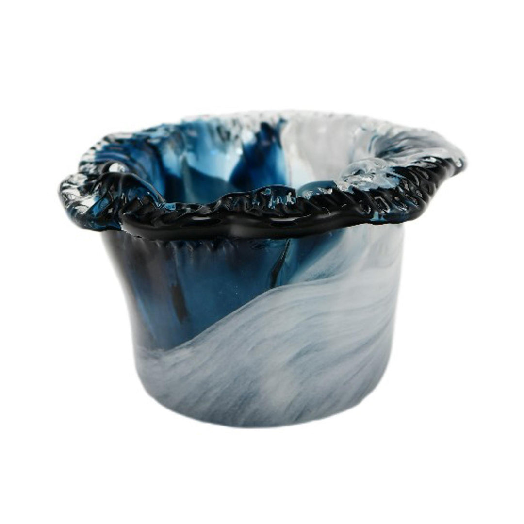 Karver Blue White Glass Pot Sml