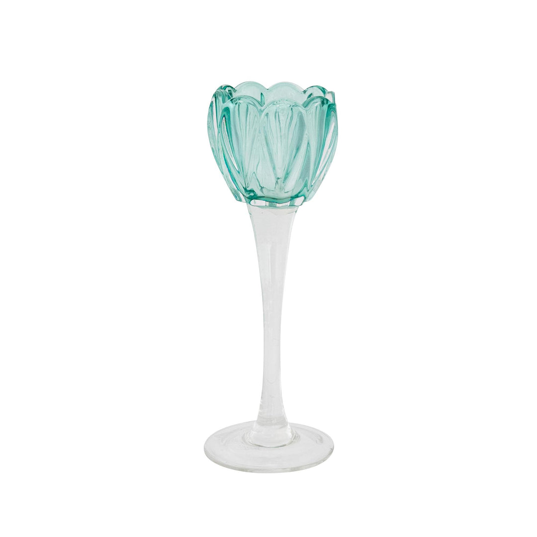 Verity Glass Flower Votive Mint Lge
