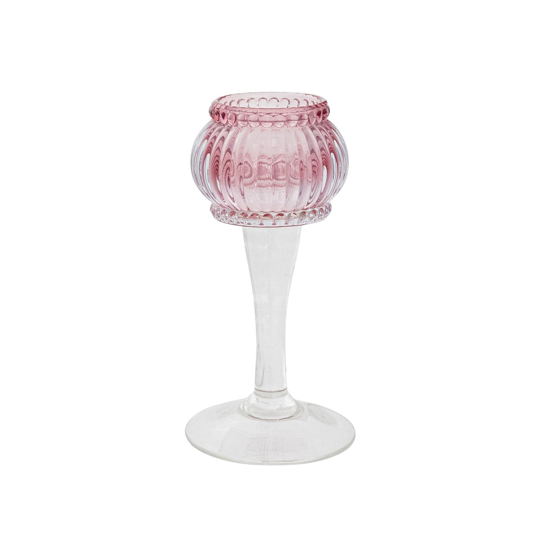 Yvonne Glass Pink Clear Votive Sml