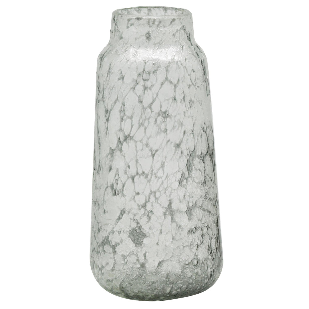 Boyd Glass Bullet Vase White Silver Lge