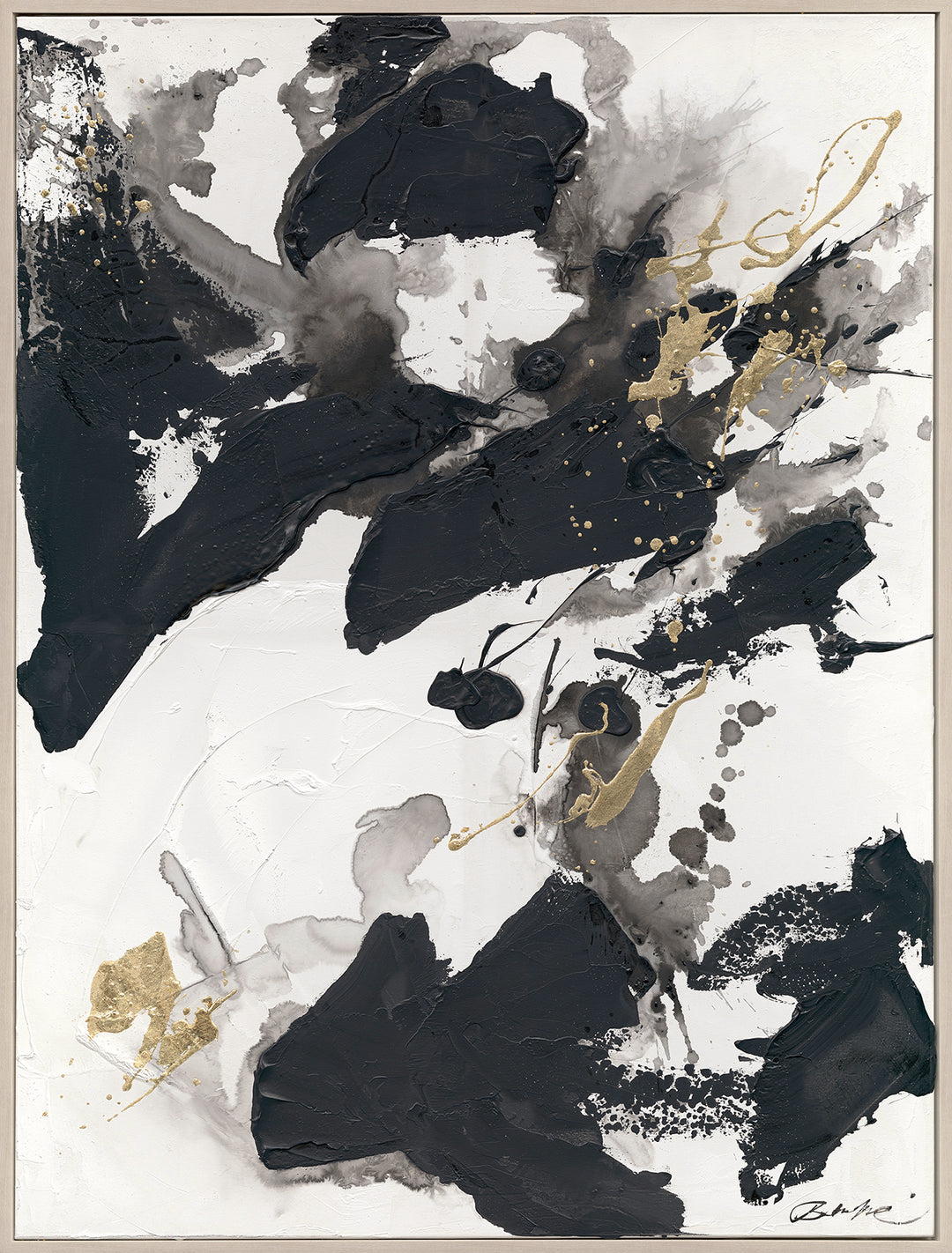 Abstract Monochrome 120x160cm Black and White