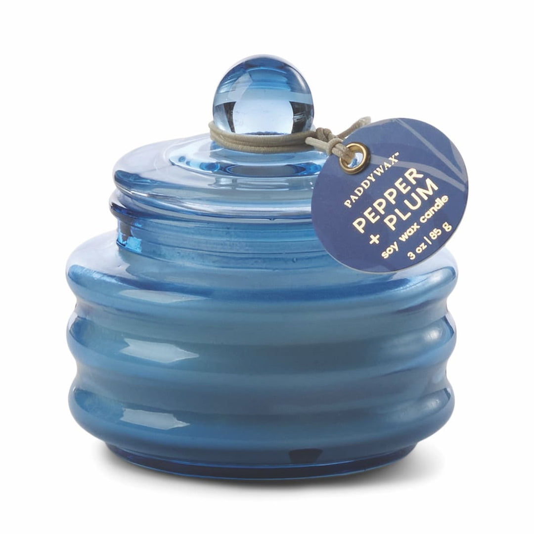 Beam 3 Oz Candle Bright Blue Glass Pepper & Plum