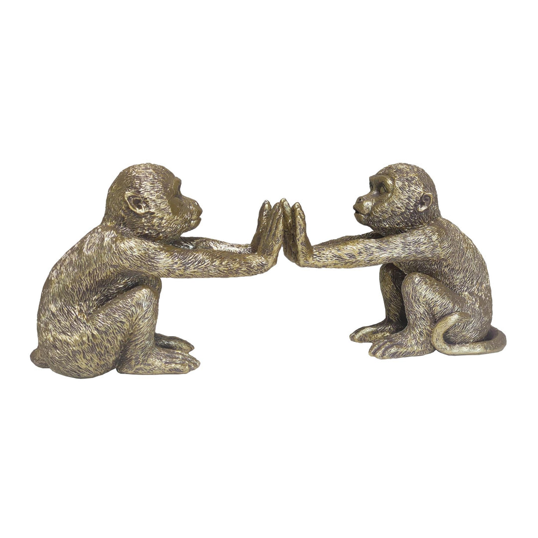 Nairobi Gold Resin Monkey Bookends