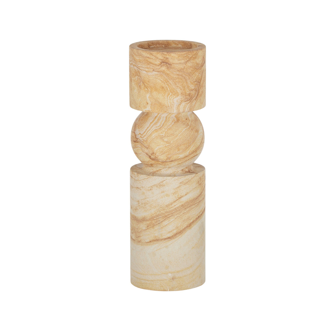 Uma Sandstone Candleholder 9x9x30cm Tan